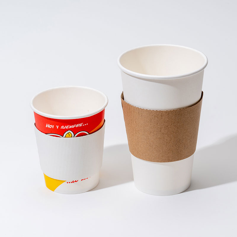 Corrugated paper cup sleeves for hot coffee